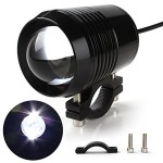 Proiector cu led, 2400 LM 10 W cu lupa si stroboscop, rezistent la apa, negru